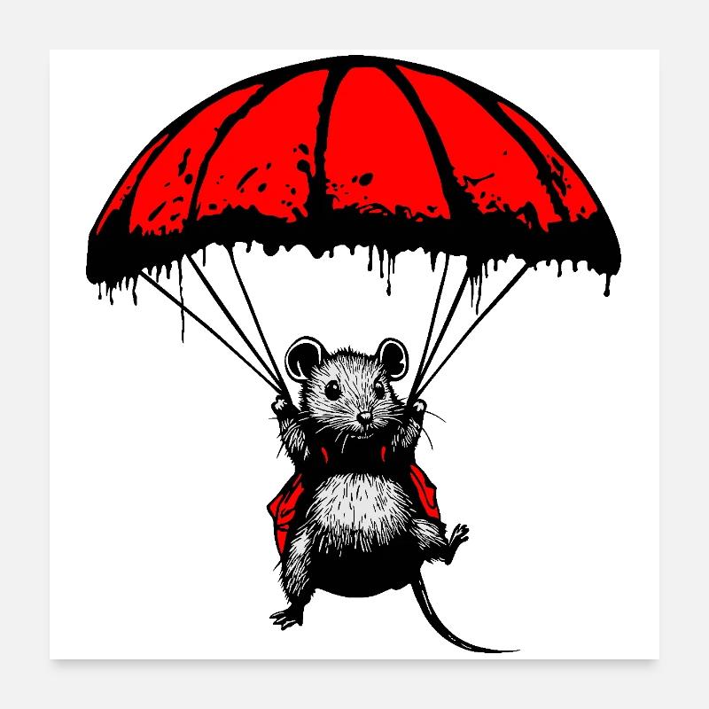 Adrenaline-Rat: Das Abenteuer ruft - Poster 60x60 cm - Weiß