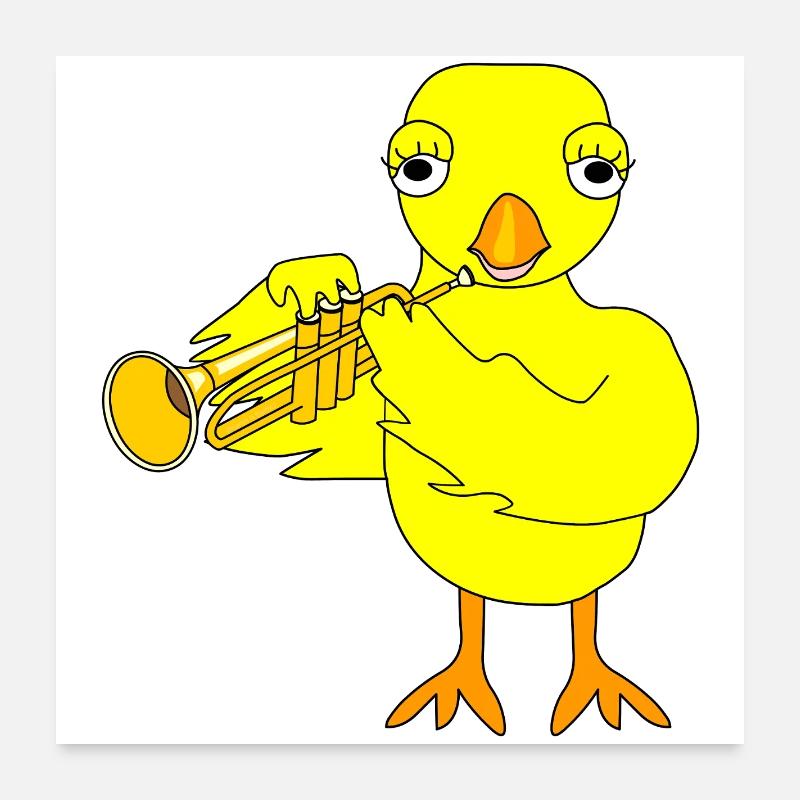 Trompette poussin Poster 60 x 60 cm