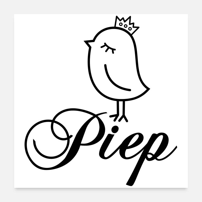 Sparrow Beep with Crown – Beep Bird Cartoon Poster 24" x 24" (60x60 cm)