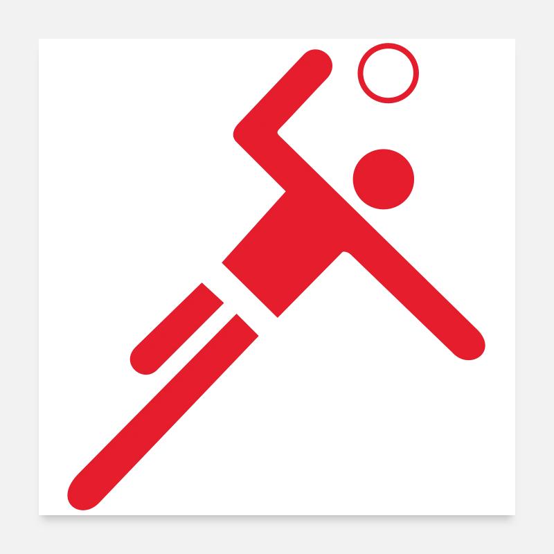Red handball player Poster 24" x 24" (60x60 cm)