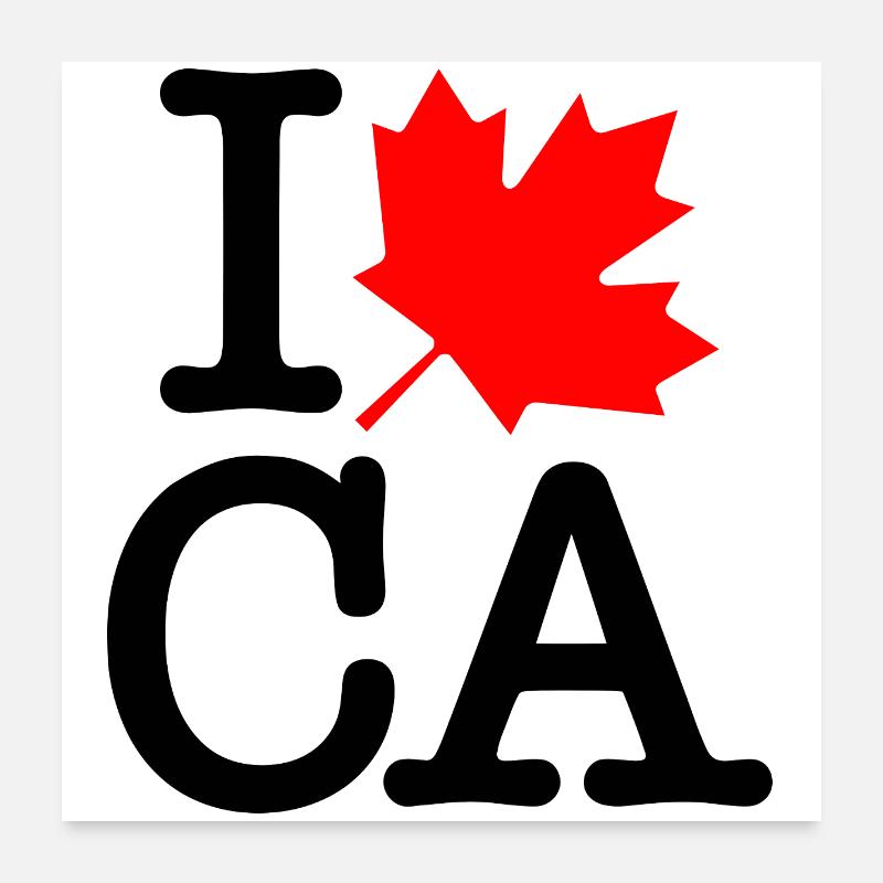Very Polite Red Black I Love Canada Maple Leaf Poster 24" x 24" (60x60 cm)