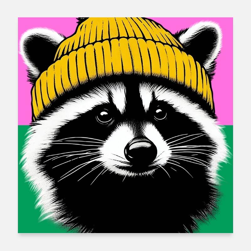 Raton laveur Poster 60 x 60 cm
