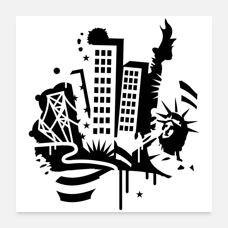 A New-York City Design dans le style de graffiti Poster 60 x 60 cm