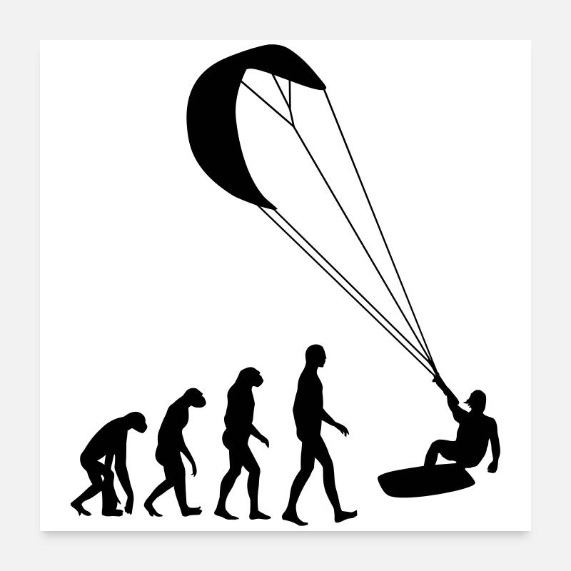 Kiteboarding / Kitesurfing / Kitesurf / Poster 60 x 60 cm