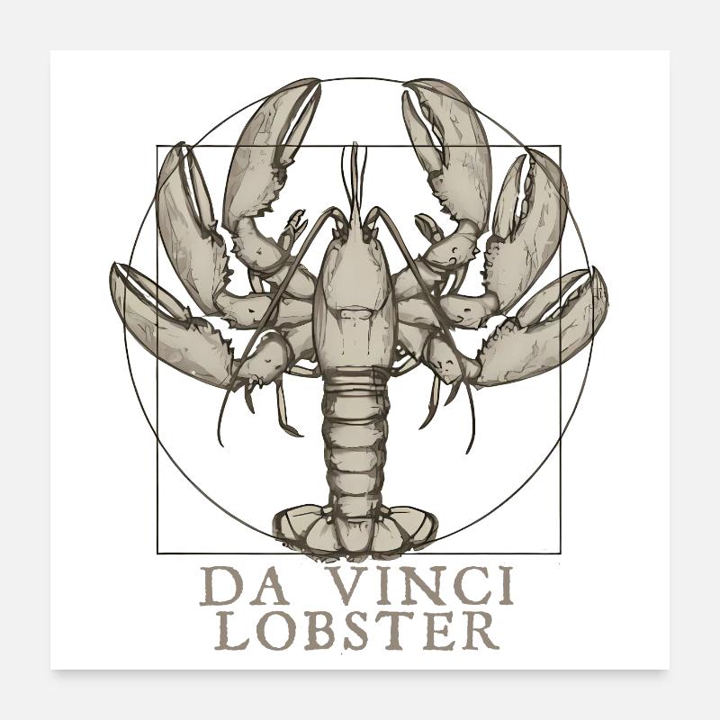 Homard De Vinci Poster 60 x 60 cm