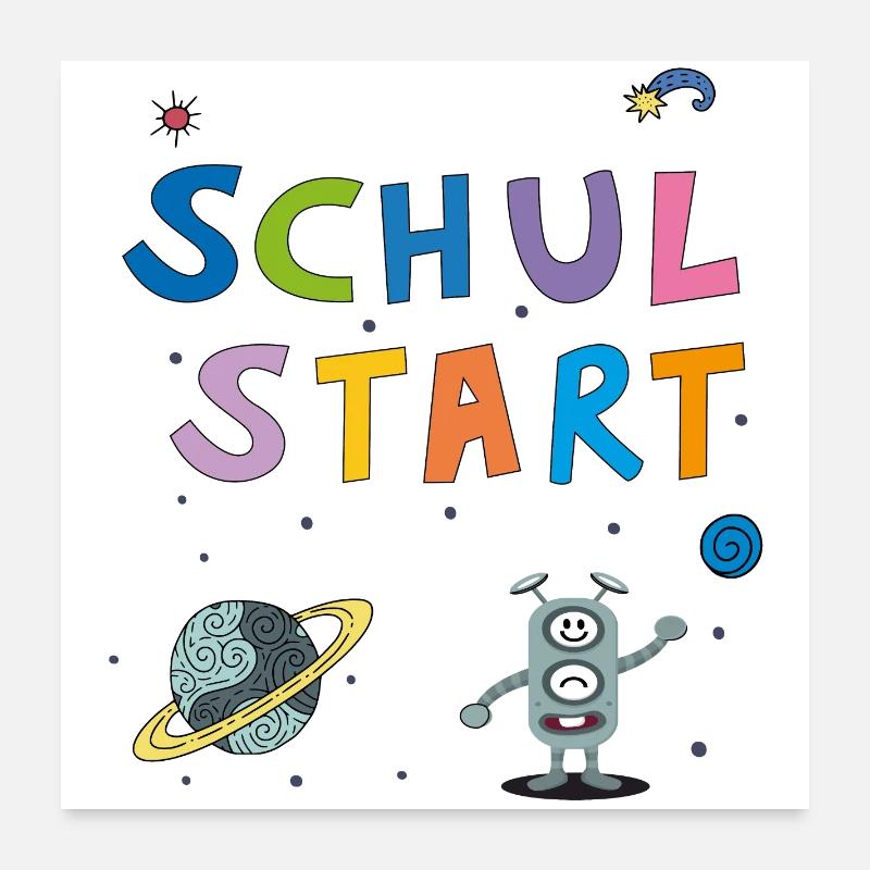 Schulstart Schulkind Poster 60x60 cm