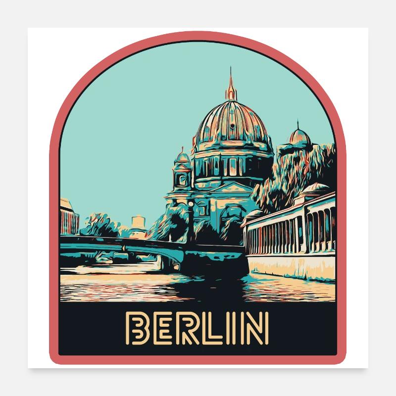Illustration Centre Historique de Berlin Poster 60 x 60 cm