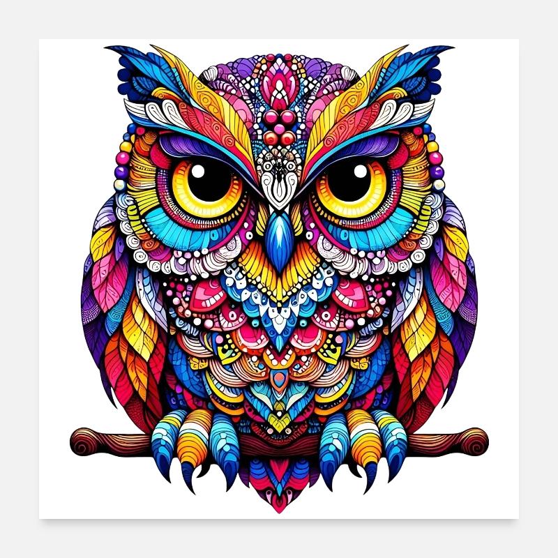 Eule Poster 60x60 cm
