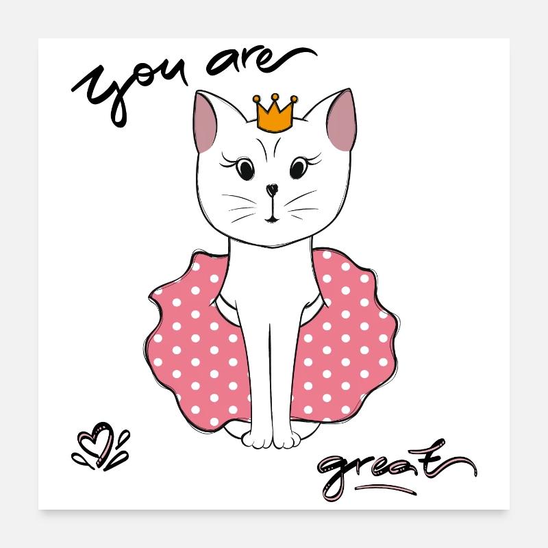 Tu es génial, Chat Poster 60 x 60 cm