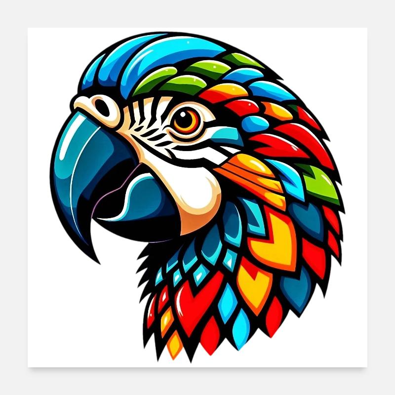Perroquet arlequin Poster 60 x 60 cm
