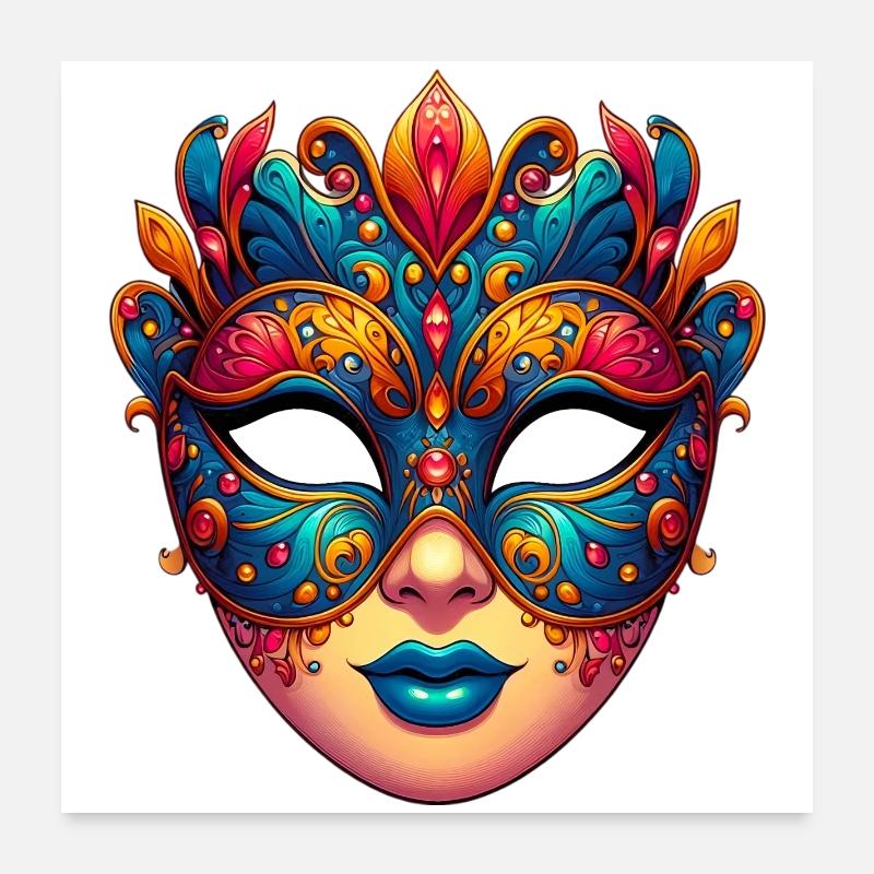 Masque du Carnaval de Venise Poster 60 x 60 cm
