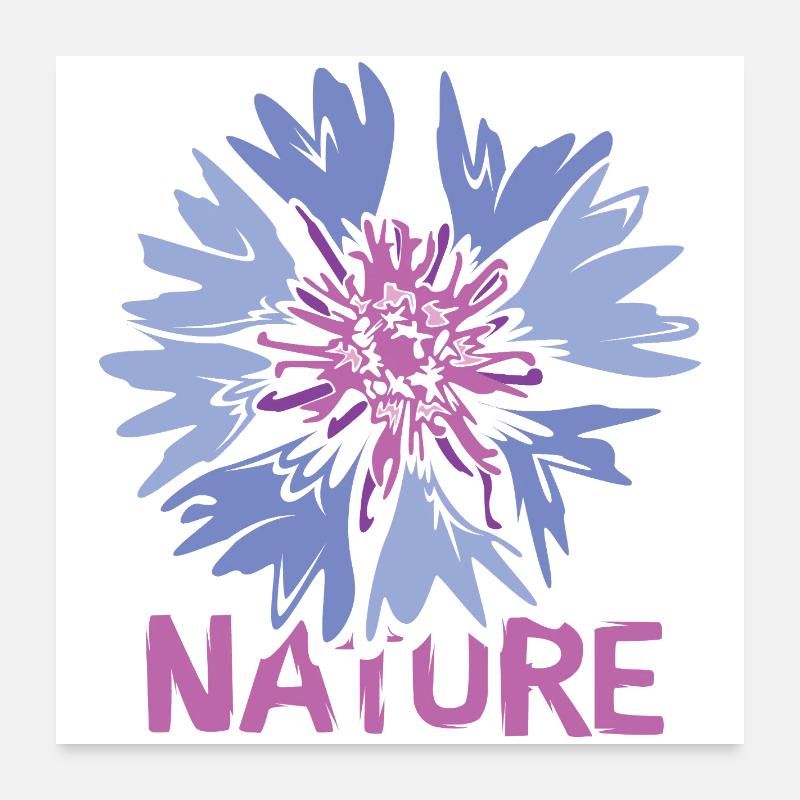 Fleurs Nature Design - Illustration de fleurs sauvages Poster 60 x 60 cm