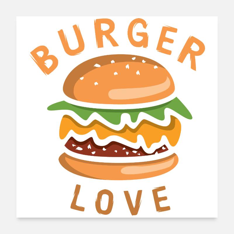 Burger Love Comic Poster 24" x 24" (60x60 cm)