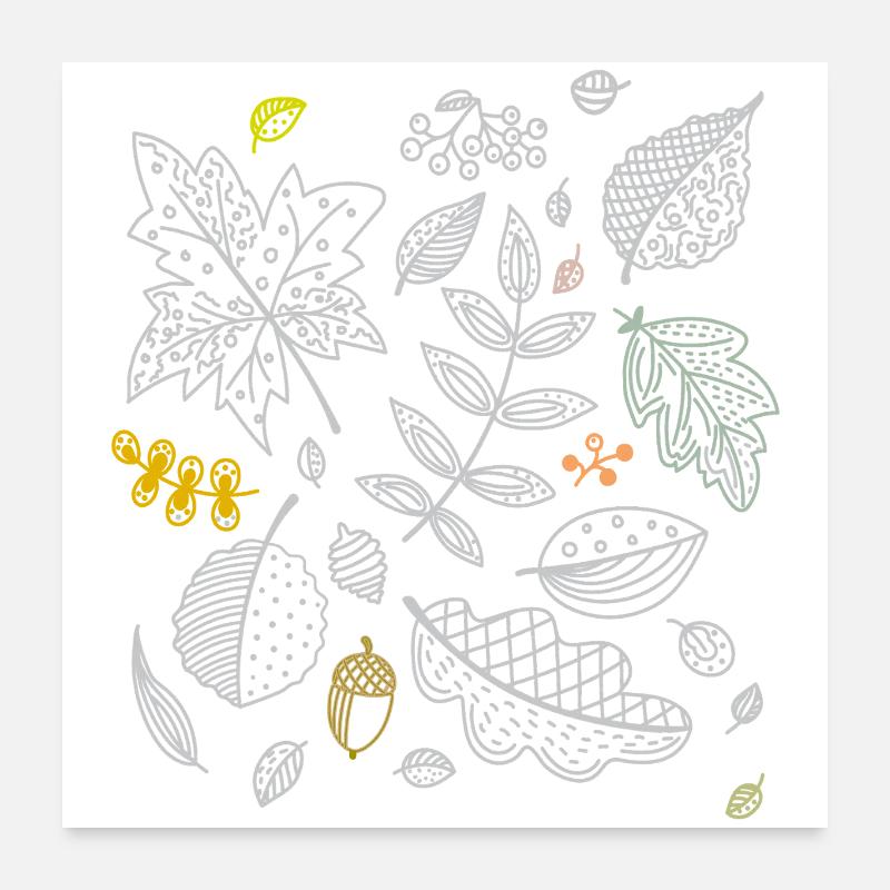 Herbst Blätter Poster 60x60 cm