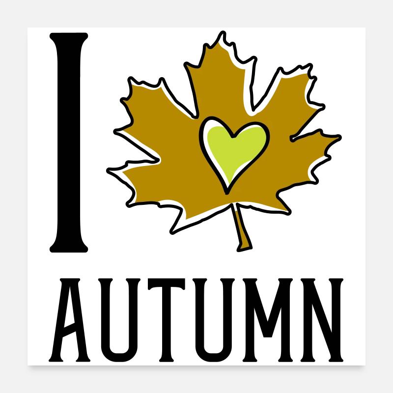 Herz im Herbstblatt Poster 60x60 cm