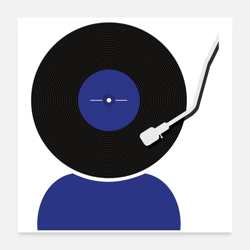 Tête de disque vinyle Poster 60 x 60 cm