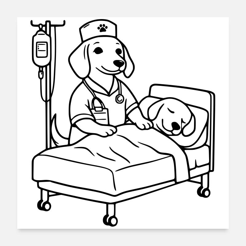 Clinic Dogs Nursing Dog Edition Poster 24" x 24" (60x60 cm)