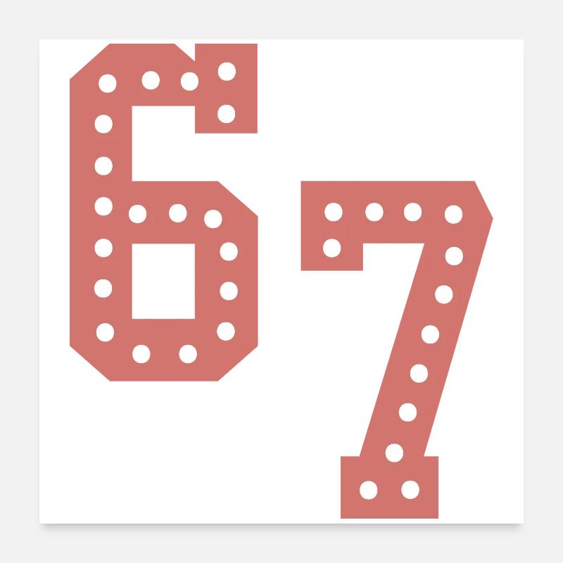 6 7 – Un design de texte minimaliste tendance, Poster 60 x 60 cm