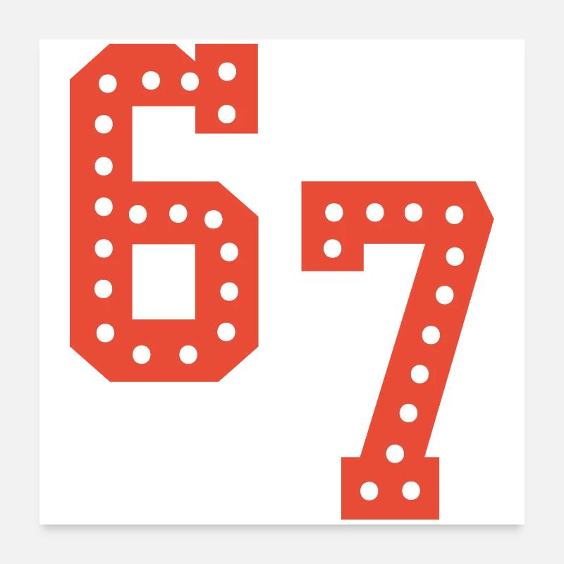 6 7 – Trendy minimalist text design, Poster 24" x 24" (60x60 cm)
