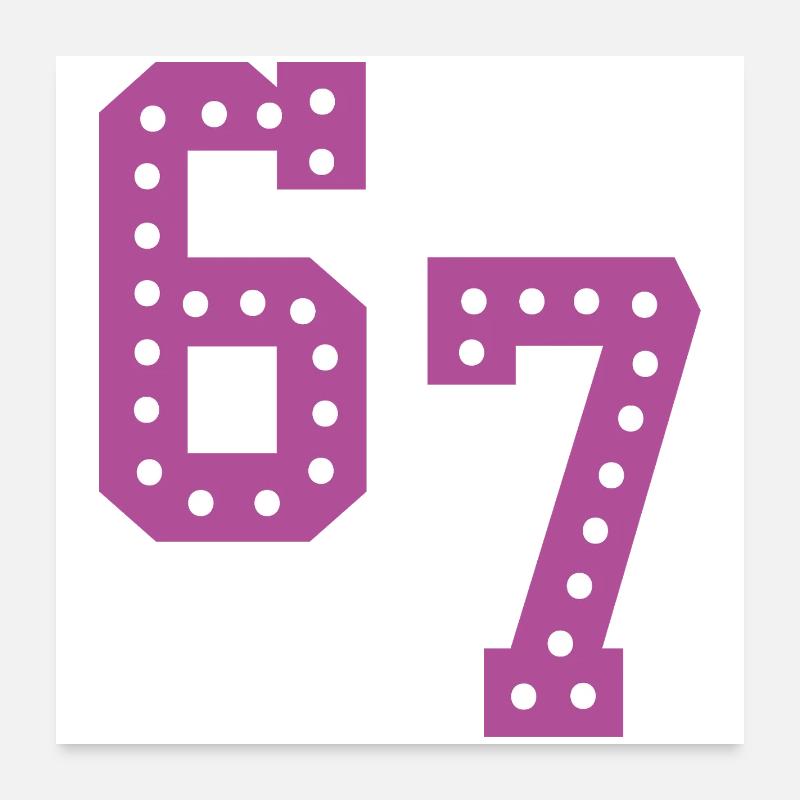 6 7 – Trendy minimalist text design, Poster 24" x 24" (60x60 cm)