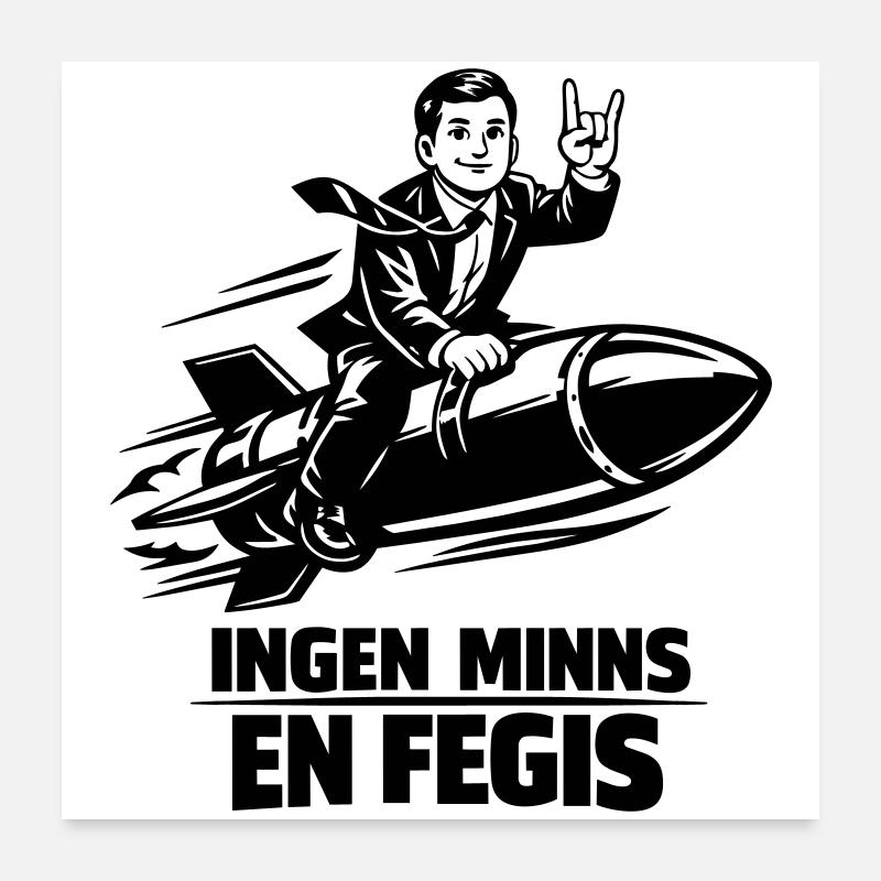 Feige Reiter auf der Rakete Poster 60x60 cm