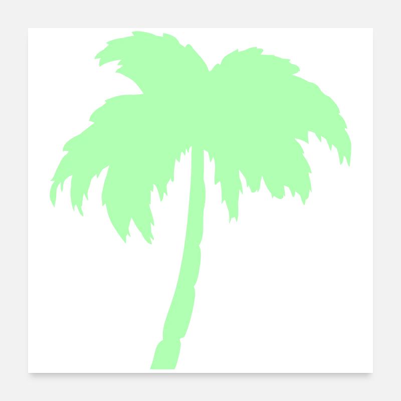 Palm Tree Mint Silhouette Poster 24" x 24" (60x60 cm)