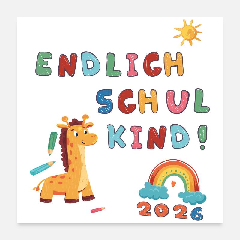 Enfin écolier en 2026 Poster 60 x 60 cm