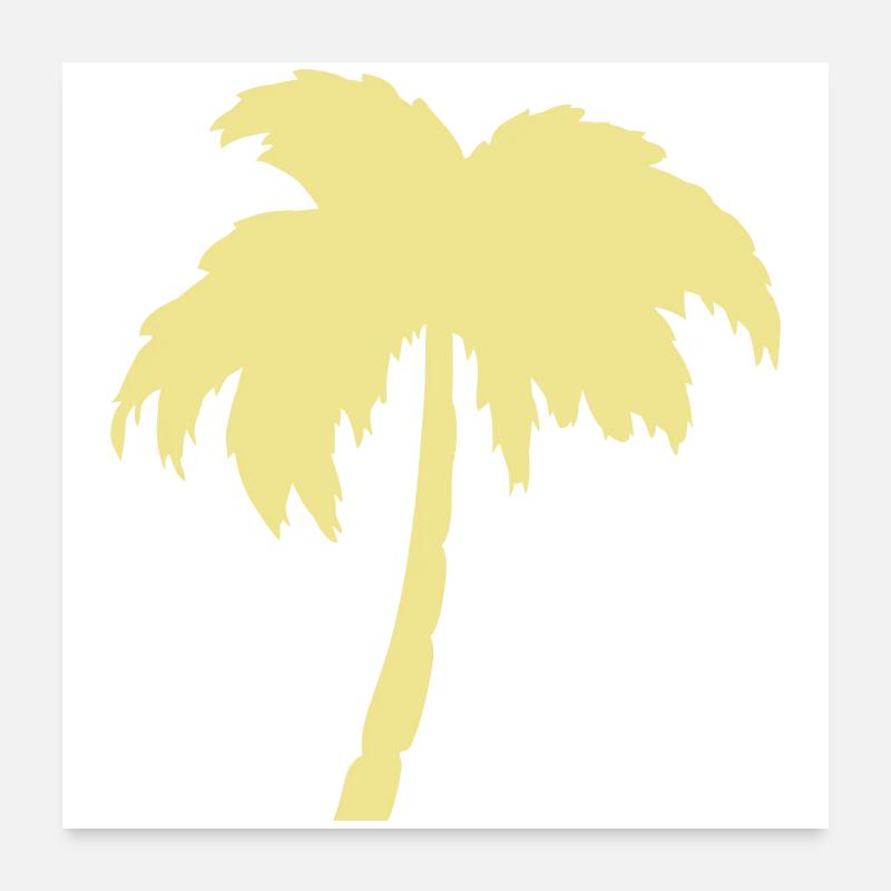 Palm Tree Silhouette Yellow Poster 24" x 24" (60x60 cm)