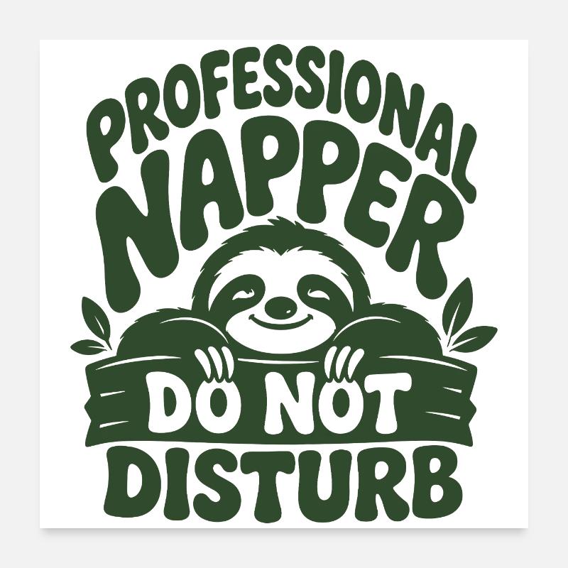 Not Fast Just Energy Sloth Poster 60x60 cm