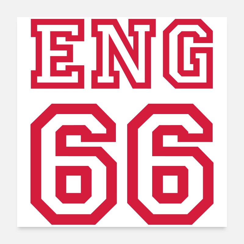 ANGLETERRE 1966 Poster 60 x 60 cm