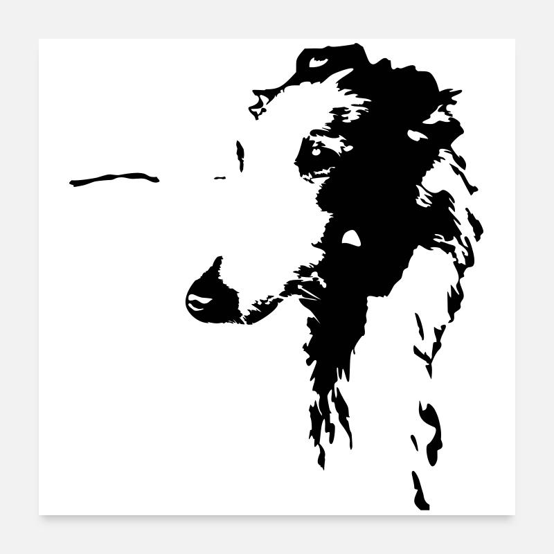 Barsoi Kopf Poster 60x60 cm