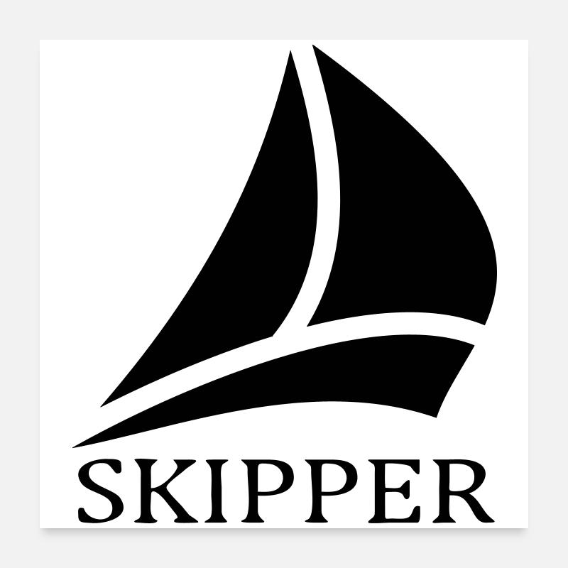 skipper segelboot logo Poster 60x60 cm