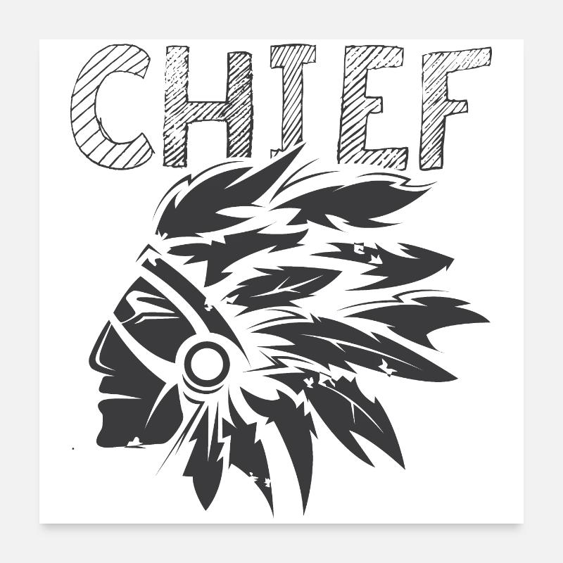 chef chef icône plumes logo icône indienne Poster 60 x 60 cm