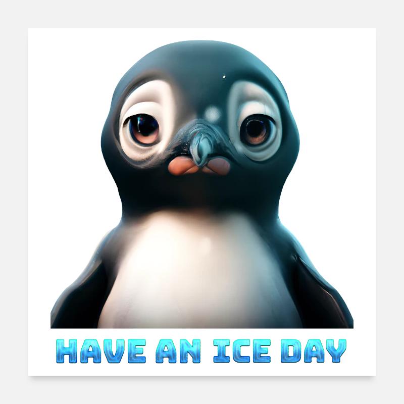Ayez un graphique Penguin du jour nICE Poster 60 x 60 cm