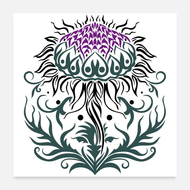 Distel lila Thistle Poster 60x60 cm