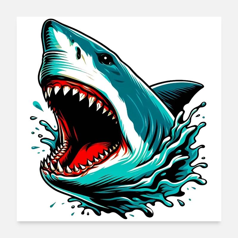 Shark Poster 24" x 24" (60x60 cm)