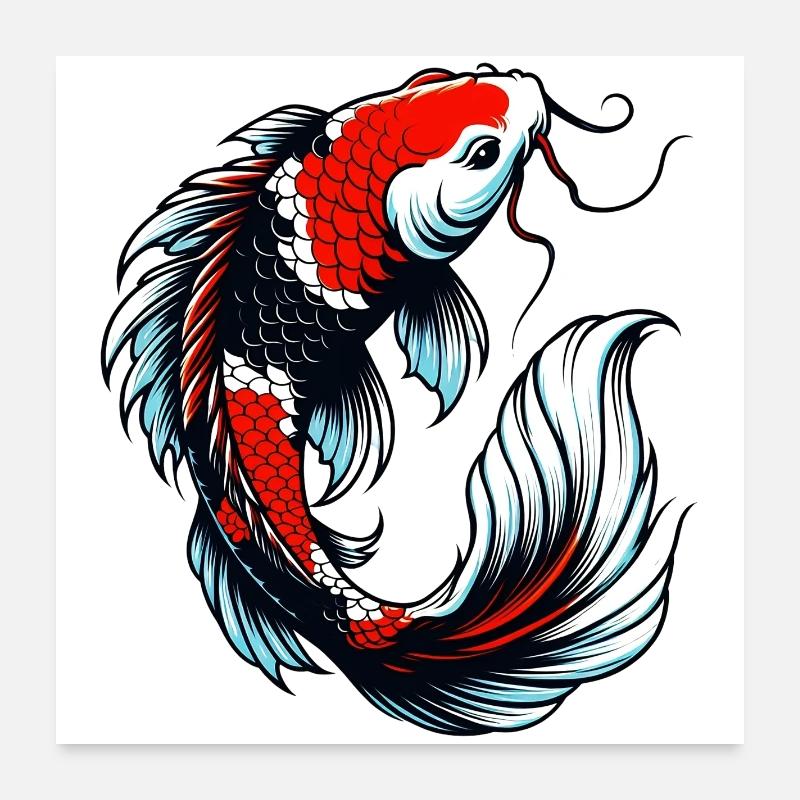Koi Carp Poster 24" x 24" (60x60 cm)