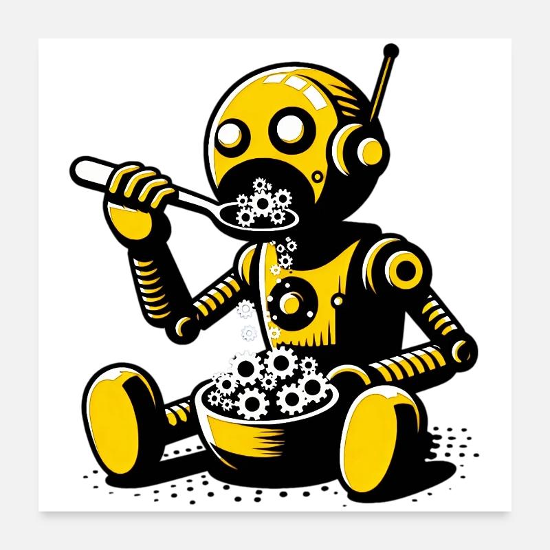 Alien Extraterrestrial Robot Poster 24" x 24" (60x60 cm)