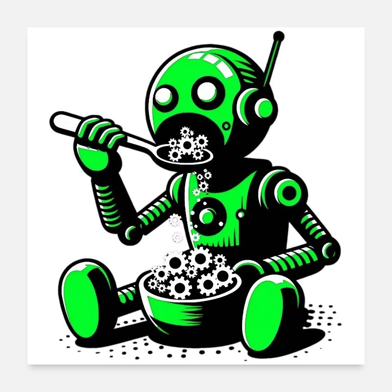 Außerirdischer außerirdischer Roboter Poster 60x60 cm