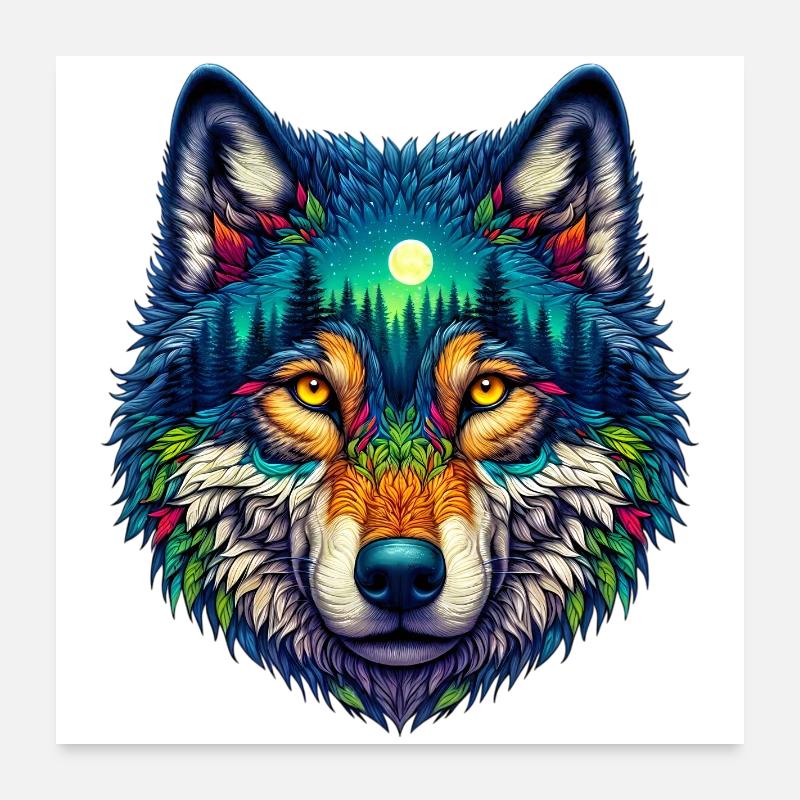 Wolf Poster 60x60 cm
