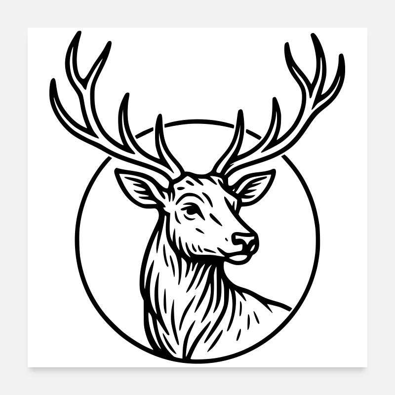 Grand,cerf Poster 60 x 60 cm
