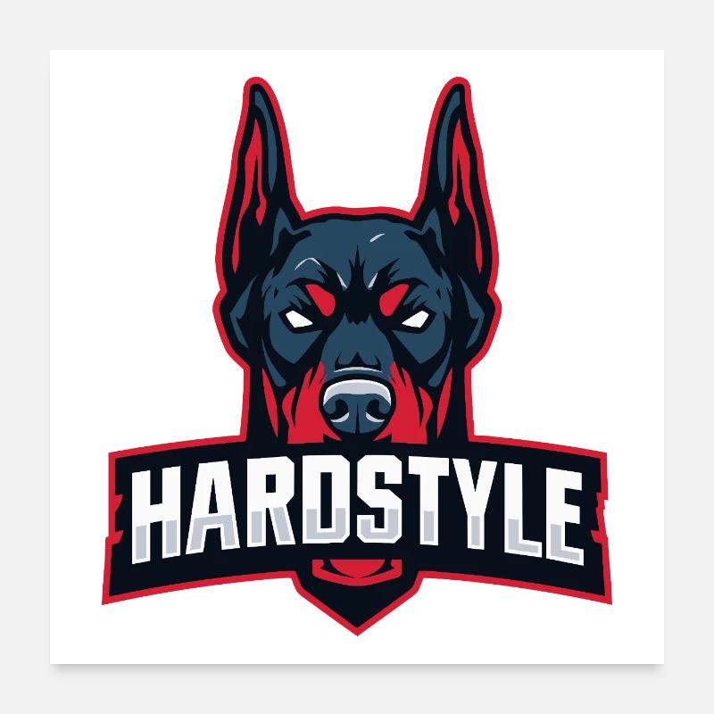 Doberman Head – HARDSTYLE Poster 24" x 24" (60x60 cm)