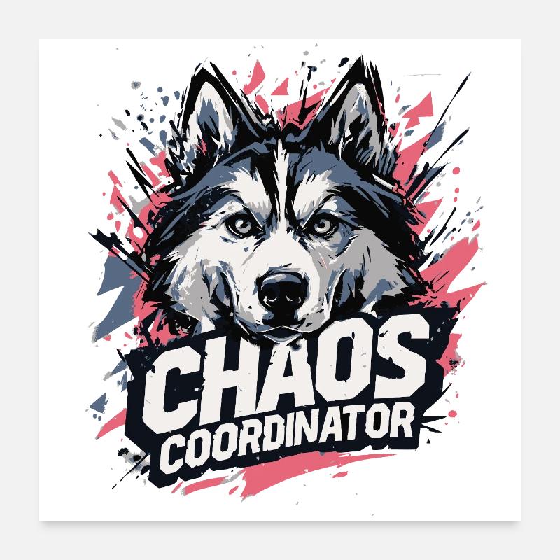 Chaos Coordinator - Funny Husky Saying Poster 24" x 24" (60x60 cm)