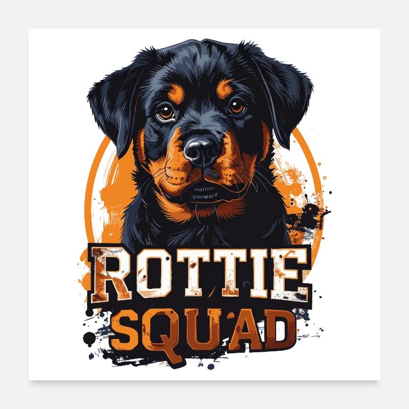 Rottie Squad – Starkes Rottweiler Design Poster 60x60 cm