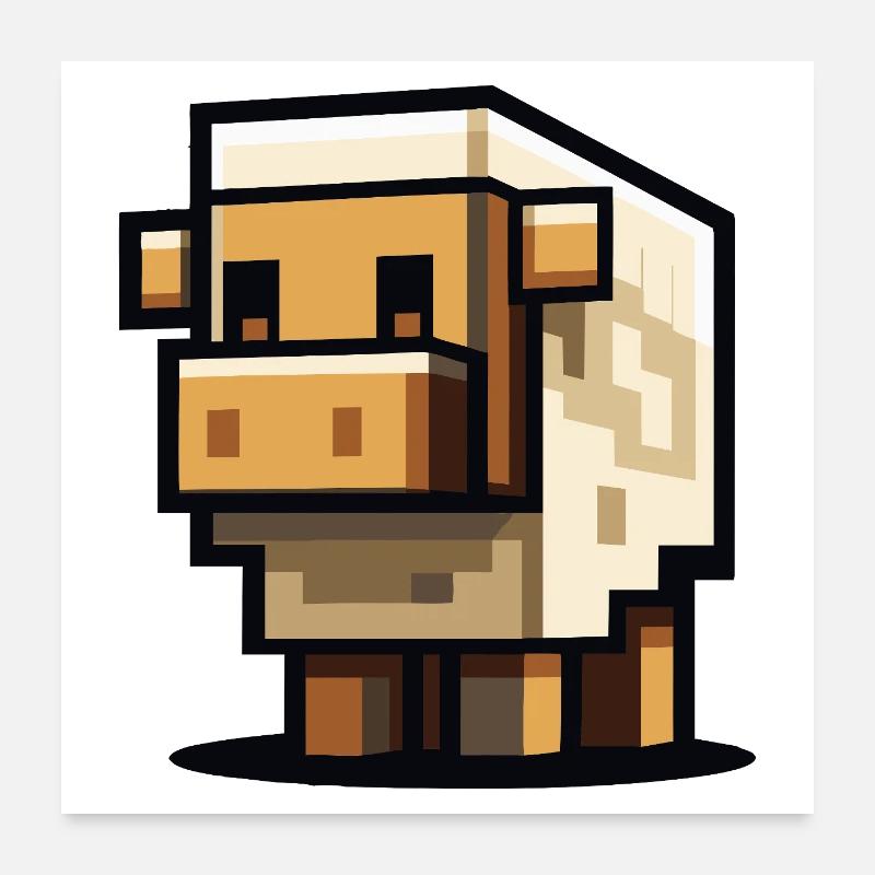 Block Sheep – Sweet Pixel Sheep Poster 24" x 24" (60x60 cm)