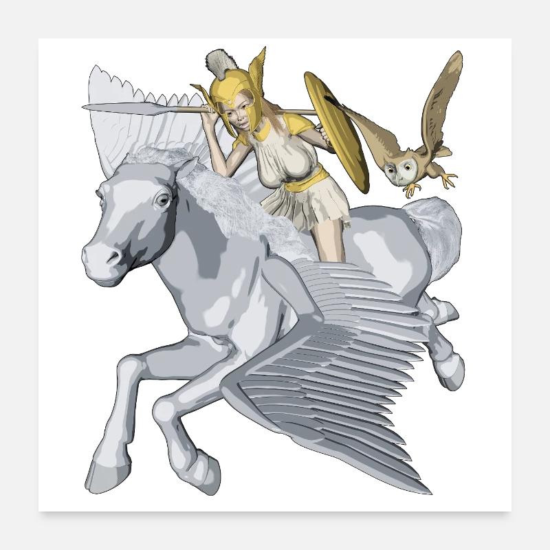 Athéna et Pégase Poster 60 x 60 cm