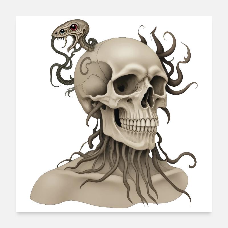 SKULL #2 - dark hell Poster 60 x 60 cm