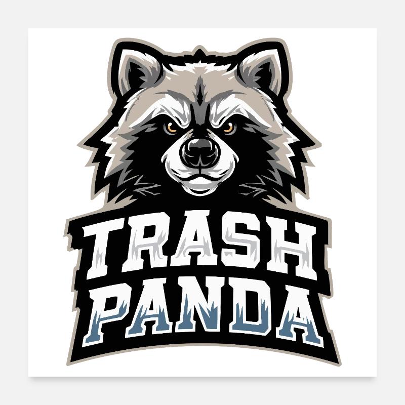 Trash Panda Raccoon Emblem Poster 24" x 24" (60x60 cm)