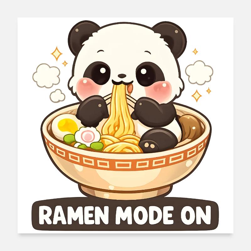 Mode ramen sur Panda Poster 60 x 60 cm