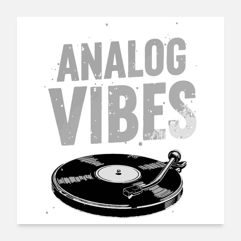 Analog Vibes – Vinyl Turntable Motif Poster 24" x 24" (60x60 cm)